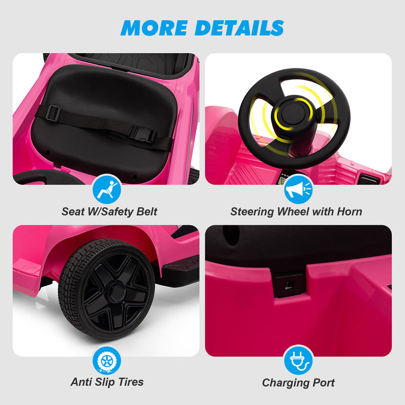 24V Electric 2-Seater Ride-On Go Kart for Kids with Remote Control in Red, Pink, Blue, and Yellow Magic Cars 8