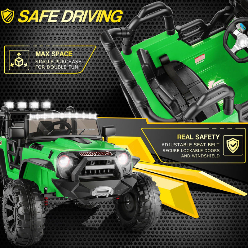 24V Electric Kids Ride-On Truck Car Vehicle with Remote Control, 2 Seats, and AUX Port Magic Cars 10