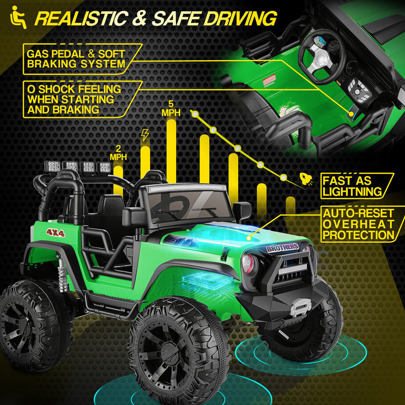 24V Electric Kids Ride-On Truck Car Vehicle with Remote Control, 2 Seats, and AUX Port Magic Cars 9