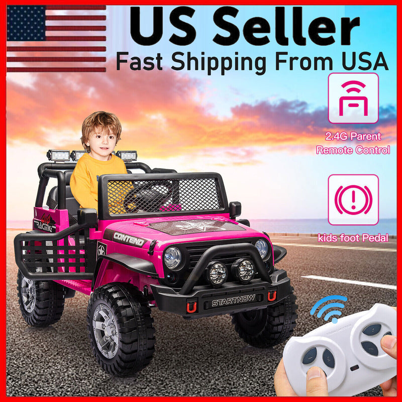 12V Electric Kids Ride-On Jeep Toy Car with Bluetooth and Remote Control, Pink Battery-Powered Magic Cars Variant 0