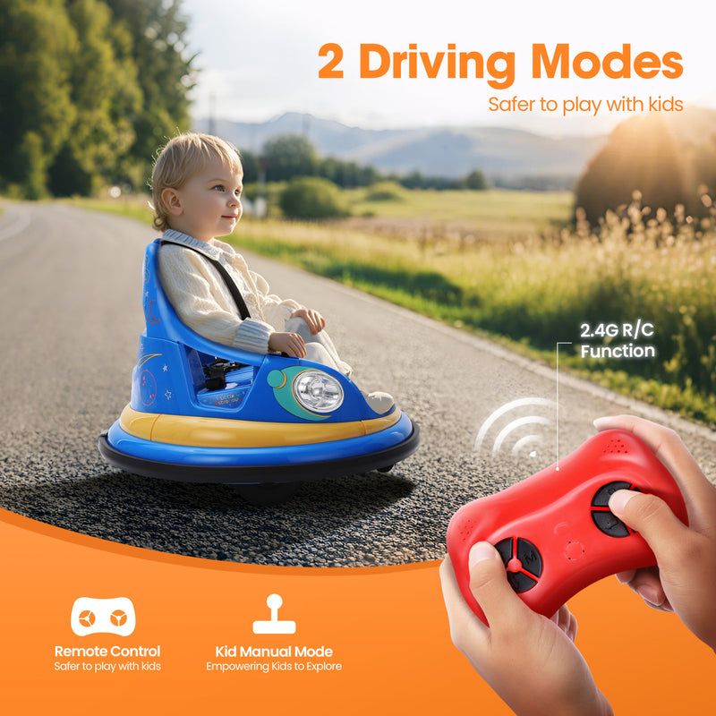 12V Electric Bumper Car for Kids Ages 1.5–6 with Remote Control and DIY Stickers Magic Cars 1