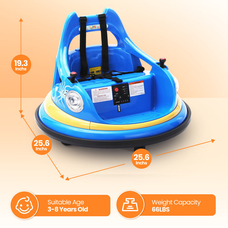 12V Electric Bumper Car for Kids Ages 1.5–6 with Remote Control and DIY Stickers Magic Cars 7
