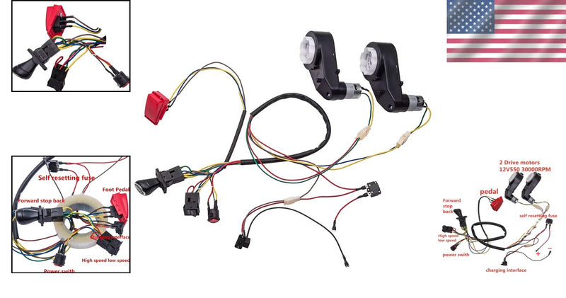 DIY Electric Car Switch Kit with Wires, Gearbox, and Motor for Children's Toys Magic Cars 1