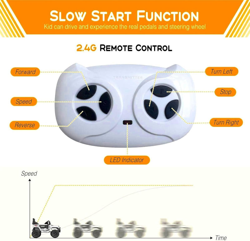 12V Battery-Powered Kids Electric Ride-On Truck Toy with LED Lights Magic Cars 16