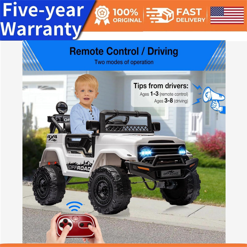 12V Electric Kids Ride-On Truck Car with Remote Control, LED Lights, and Music Magic Cars Variant 0