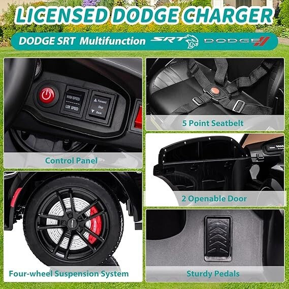 Licensed Electric Ride-On Dodge Charger SRT Hellcat Car for Kids Magic Cars 3