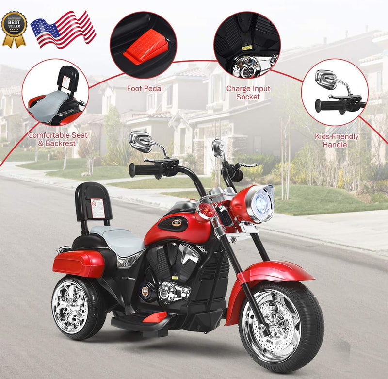 Kids Electric Ride-On Motorcycle in Harley Style with Rechargeable Battery Magic Cars 3
