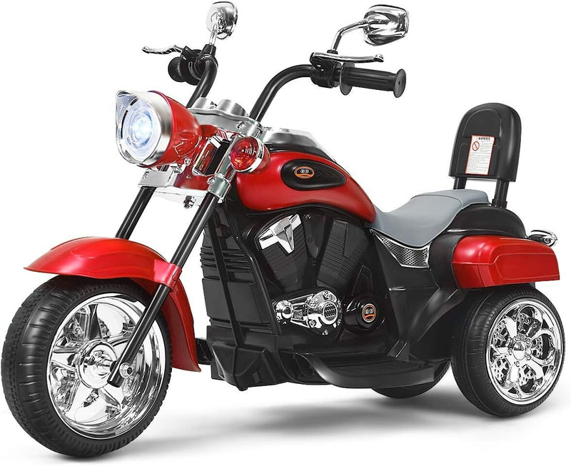 Red Battery-Powered Electric Ride-On Motorcycle for Children Magic Cars 0