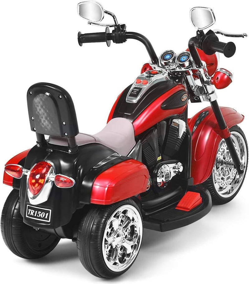 Red Battery-Powered Electric Ride-On Motorcycle for Children Magic Cars 1