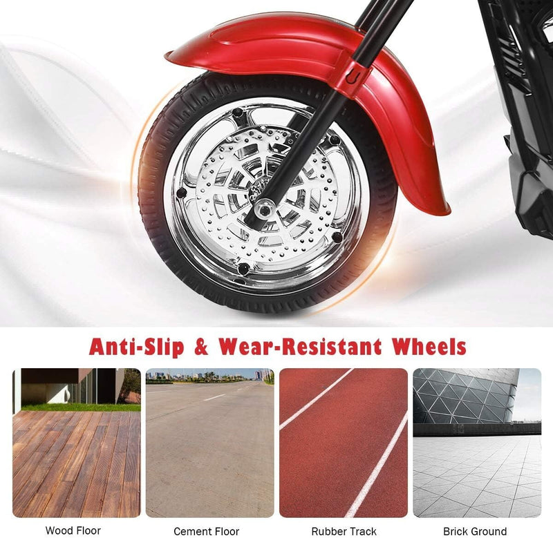 Red Battery-Powered Electric Ride-On Motorcycle for Children Magic Cars 4