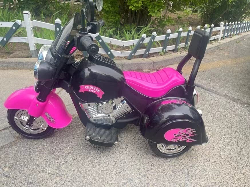 Pink Ride Roll Rr500 Electric Pink Ride-On Battery-Powered Kids Motorcycle Chopper
