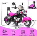 Electric Pink Ride-On Battery-Powered Kids Motorcycle Chopper Magic Cars 3