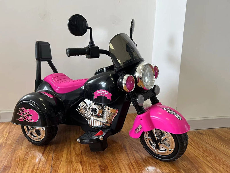 Electric Pink Ride-On Battery-Powered Kids Motorcycle Chopper Magic Cars 7
