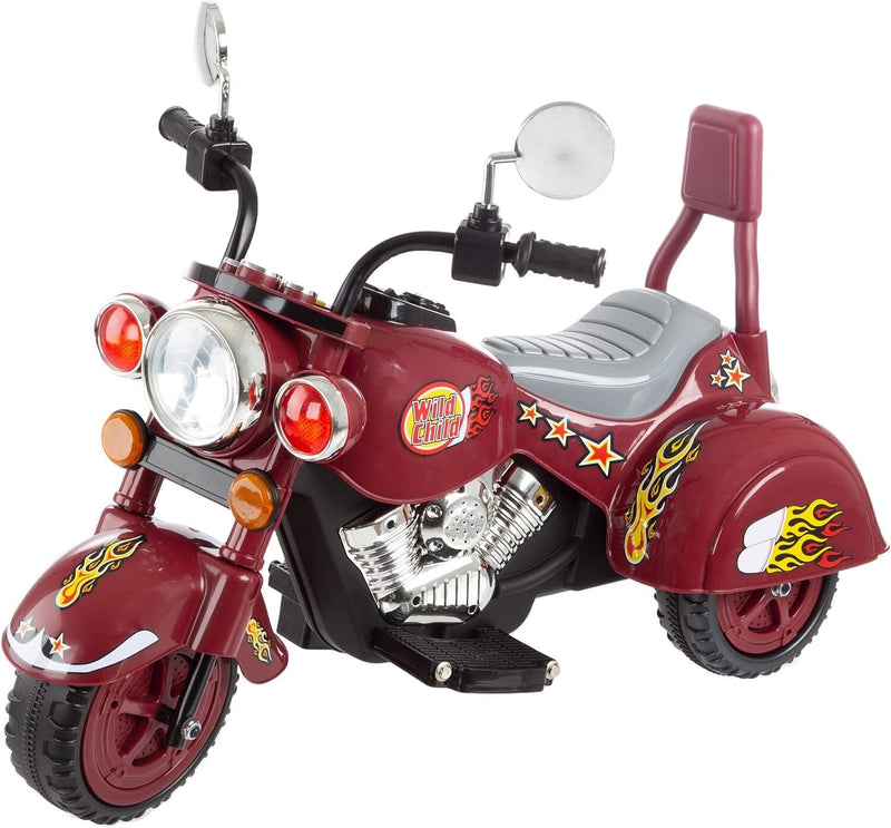 Electric Ride-On Red Kids Motorcycle Battery-Powered Chopper Bike Magic Cars 0