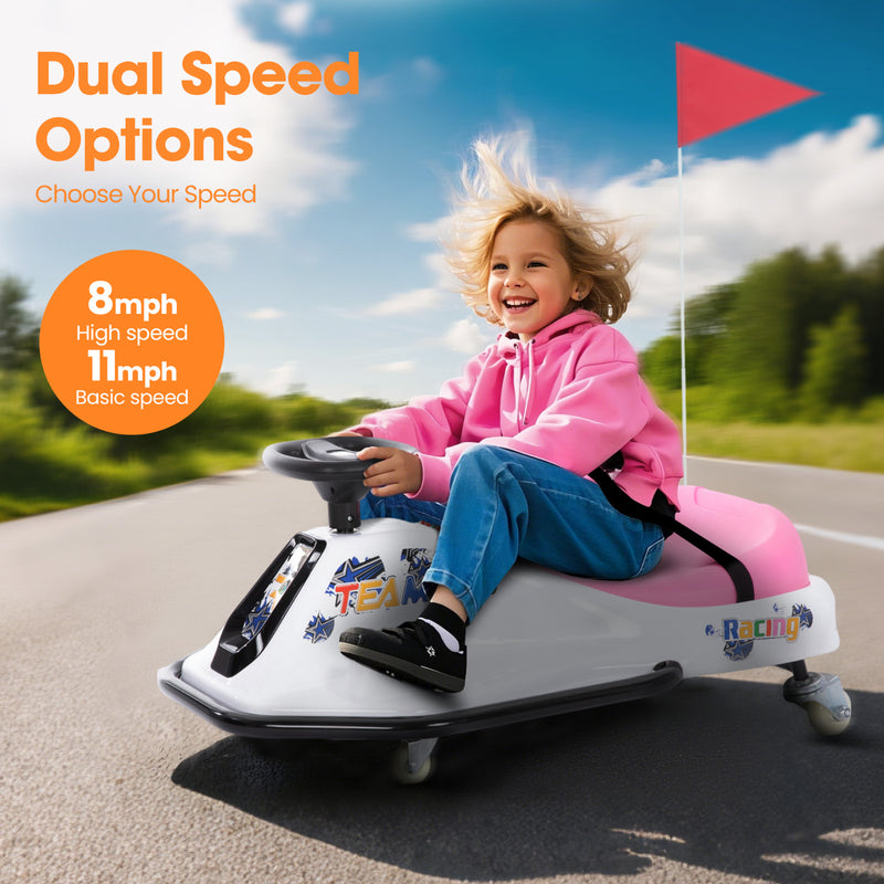 Electric Drifting Go Kart Bumper Car for Kids Ages 3+ with 24V High/Low Speed Control Magic Cars 5