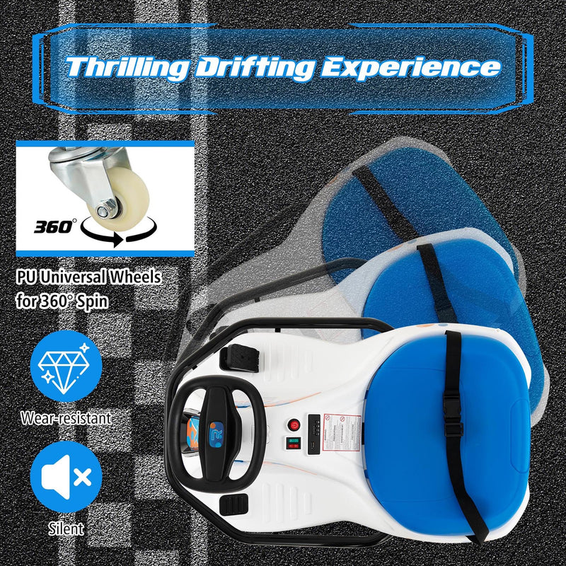 Electric Drifting Go Kart for Kids with 360° Spin, Wireless Control, and USB Radio Magic Cars 7