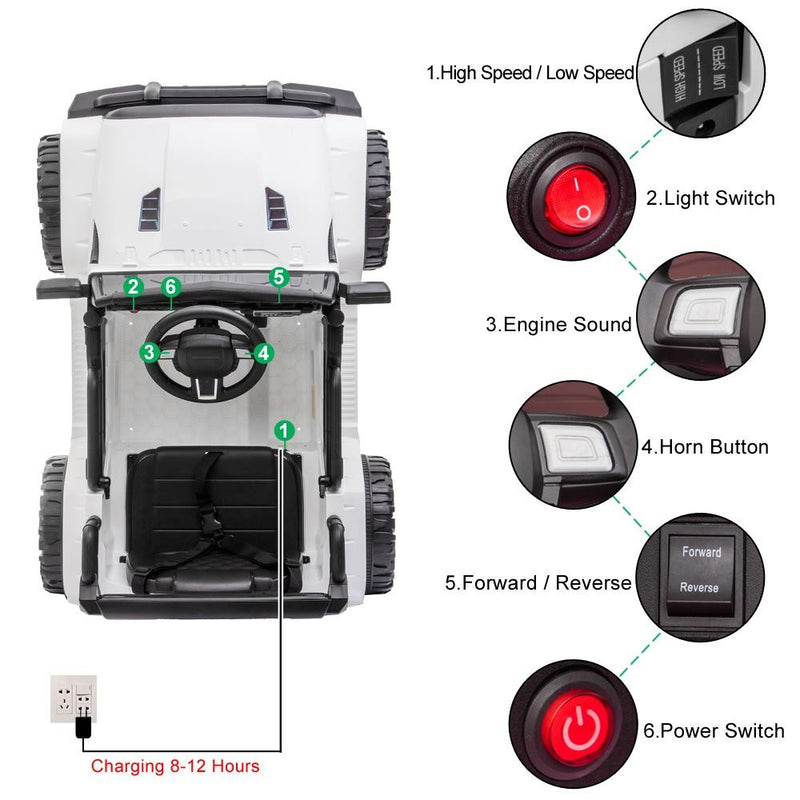 12V Dual-Drive Electric Ride-On Jeep with 4.5Ah Battery and Remote Control for Kids Magic Cars 3