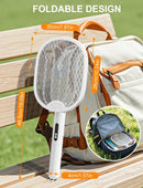 Foldable 4000V Bug Zapper Racket with 1800mAh Battery in White Magic Cars 8