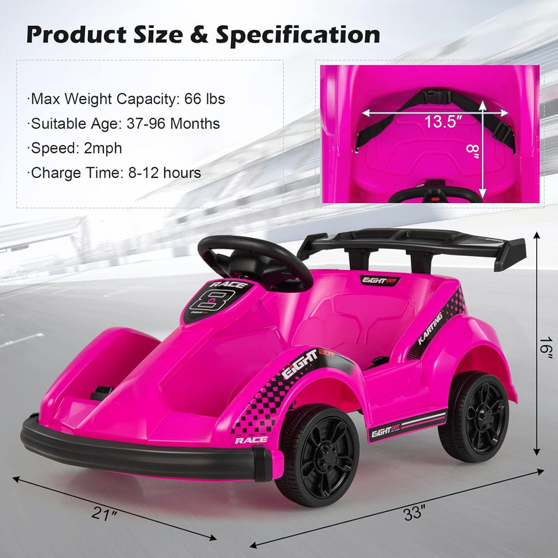 Electric 6V Ride-On Racing Go Kart with Remote Control and Safety Features Magic Cars 8