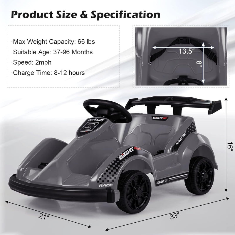 6V Electric Ride-On Racing Go-Kart with Remote Control and Safety Features Magic Cars 8