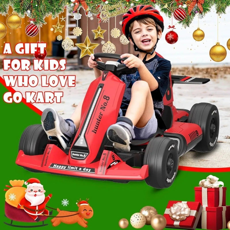 12V Red Electric Drift Go-Kart for Kids with Battery-Powered Outdoor Riding Magic Cars 1