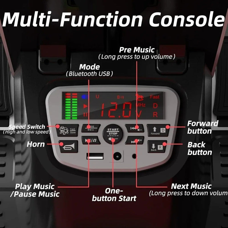 12V Red Electric Drift Go-Kart for Kids with Battery-Powered Outdoor Riding Magic Cars 4