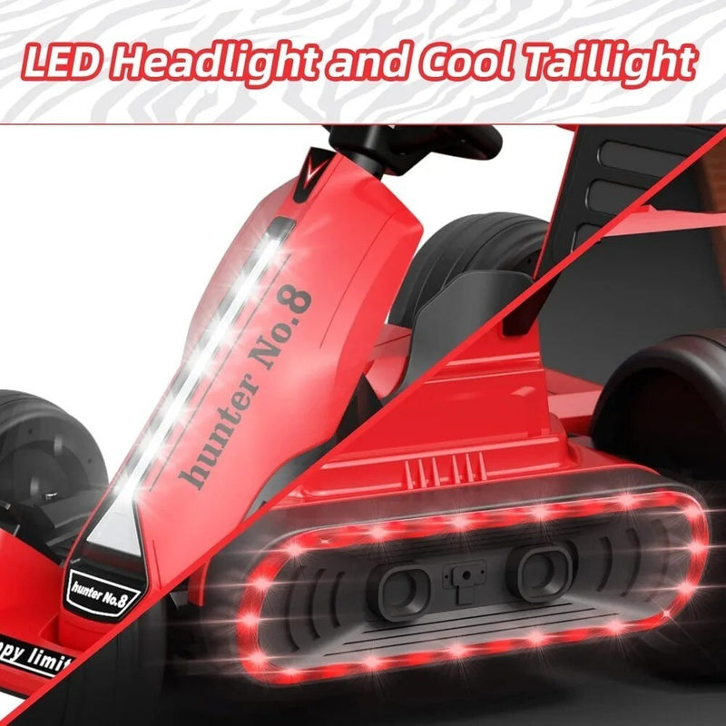 12V Red Electric Drift Go-Kart for Kids with Battery-Powered Outdoor Riding Magic Cars 5