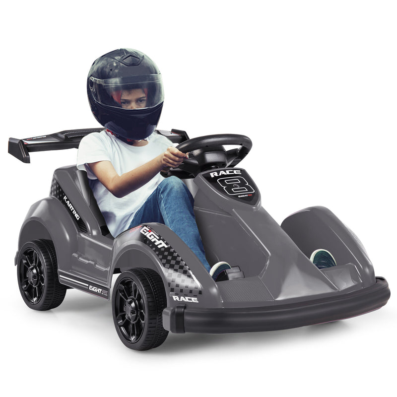 6V Battery-Powered Electric Go-Kart for Kids with Remote Control in Black Magic Cars 0