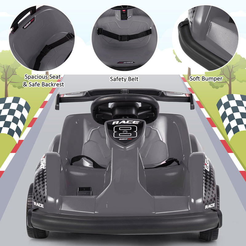 6V Battery-Powered Electric Go-Kart for Kids with Remote Control in Black Magic Cars 2