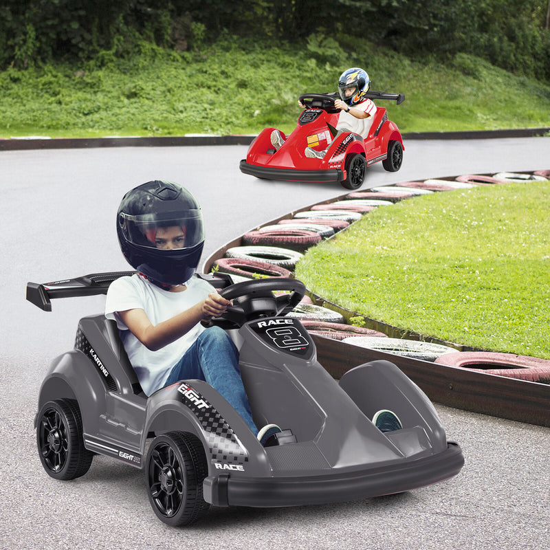 6V Battery-Powered Electric Go-Kart for Kids with Remote Control in Black Magic Cars 5