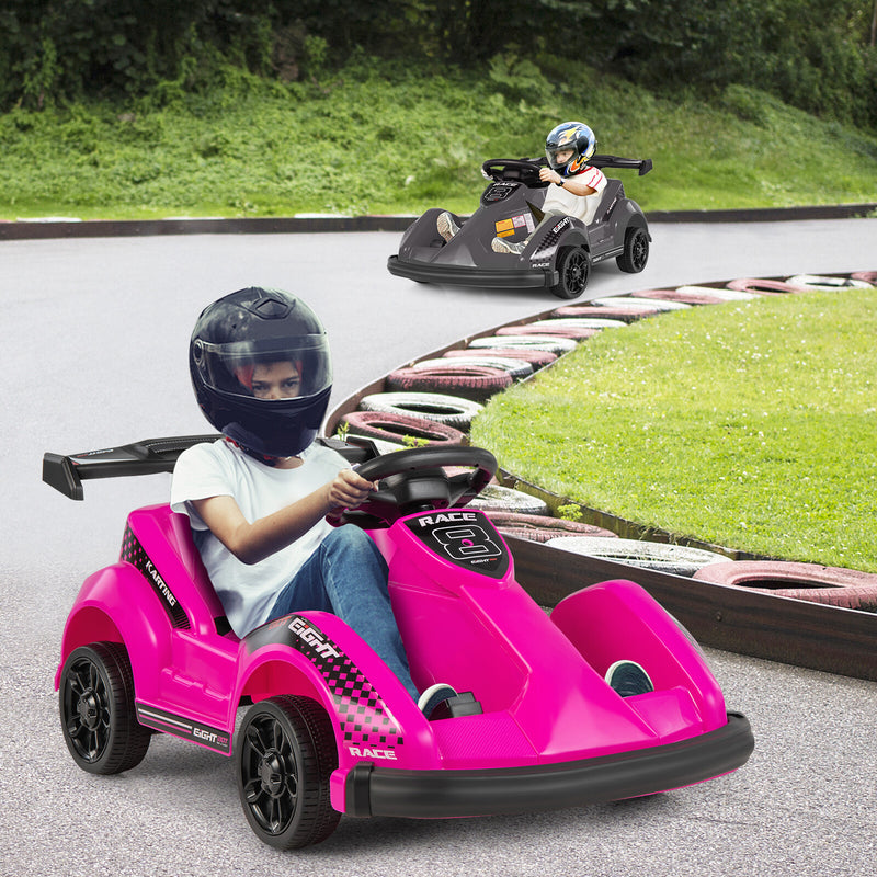6V Battery-Powered Electric Ride-On Go-Kart for Kids with Remote Control Pink Magic Cars 5