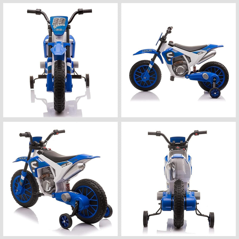 12V Blue Electric Kids Dirt Bike with Dual Shock Suspension and Battery-Powered Ride-On Motorcycle Magic Cars 12