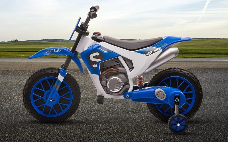 12V Blue Electric Kids Dirt Bike with Dual Shock Suspension and Battery-Powered Ride-On Motorcycle Magic Cars 15