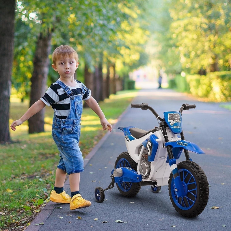 12V Blue Electric Kids Dirt Bike with Dual Shock Suspension and Battery-Powered Ride-On Motorcycle Magic Cars 1