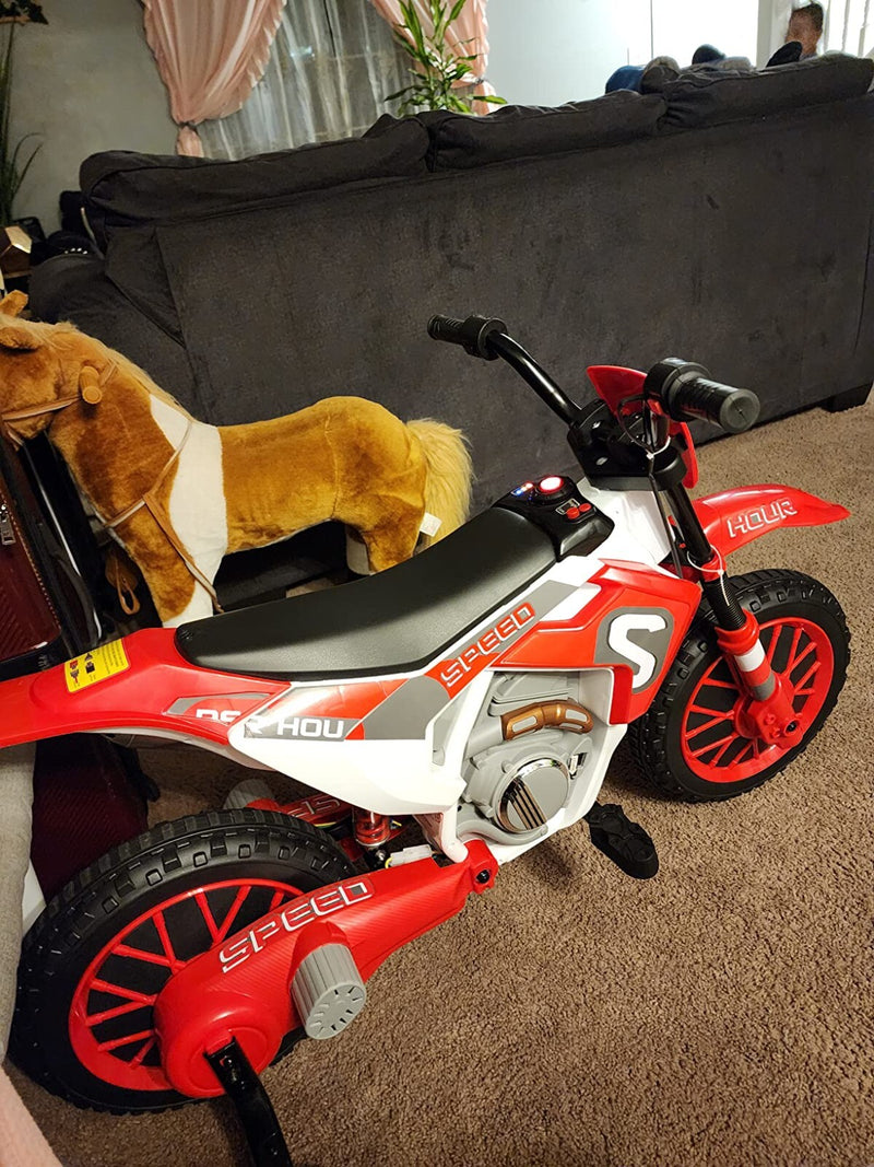 12V Blue Electric Kids Dirt Bike with Dual Shock Suspension and Battery-Powered Ride-On Motorcycle Magic Cars 7