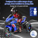12V Blue Electric Kids Motorcycle with LED Lights, Bluetooth Music, and Rechargeable Battery Ride-On Toy Magic Cars 10
