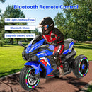 12V Blue Electric Kids Motorcycle with LED Lights, Bluetooth Music, and Rechargeable Battery Ride-On Toy Magic Cars 14
