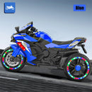 12V Blue Electric Kids Motorcycle with LED Lights, Bluetooth Music, and Rechargeable Battery Ride-On Toy Magic Cars 15