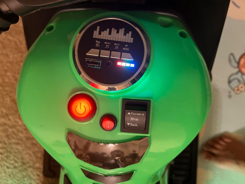 12V Blue Electric Kids Motorcycle with LED Lights, Bluetooth Music, and Rechargeable Battery Ride-On Toy Magic Cars 7