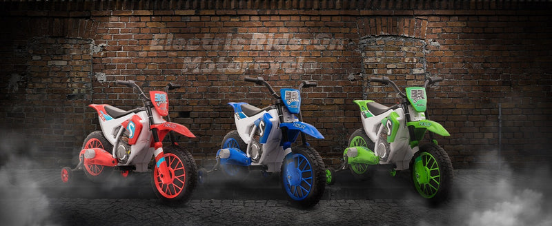 12V Electric Kids Green Dirt Bike with Dual Shock Battery Ride-On Toy Motorcycle Magic Cars 16