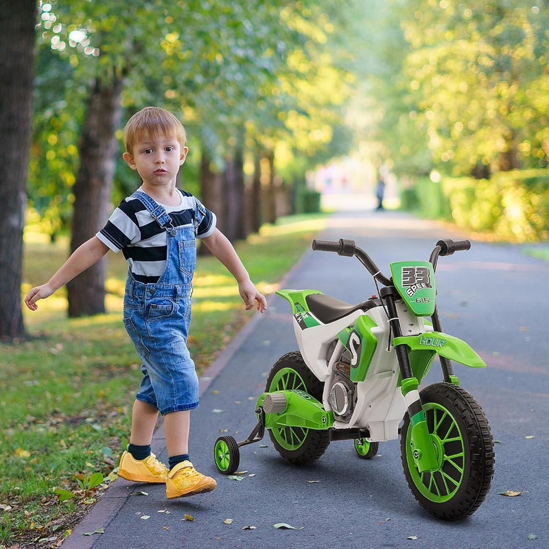 12V Electric Kids Green Dirt Bike with Dual Shock Battery Ride-On Toy Motorcycle Magic Cars 3