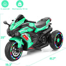 12V Green Electric Kids Motorcycle with LED Lights and Bluetooth Music Ride-On Toy Magic Cars 2