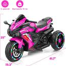 12V Pink Electric Kids Motorcycle with LED Lights and Bluetooth Music Ride-On Toy Magic Cars 14