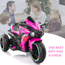 12V Pink Electric Kids Motorcycle with LED Lights and Bluetooth Music Ride-On Toy Magic Cars 18