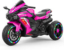 12V Pink Electric Kids Motorcycle with LED Lights and Bluetooth Music Ride-On Toy Magic Cars 2