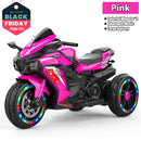 12V Pink Electric Kids Motorcycle with LED Lights and Bluetooth Music Ride-On Toy Magic Cars 4