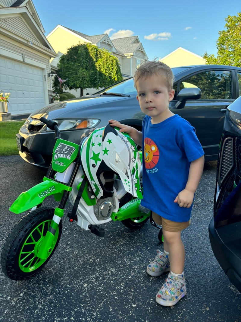 12V Red Electric Kids Dirt Bike with Dual Shock Battery-Powered Ride-On Motorcycle Toy Magic Cars 10