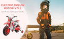 12V Red Electric Kids Dirt Bike with Dual Shock Battery-Powered Ride-On Motorcycle Toy Magic Cars 13