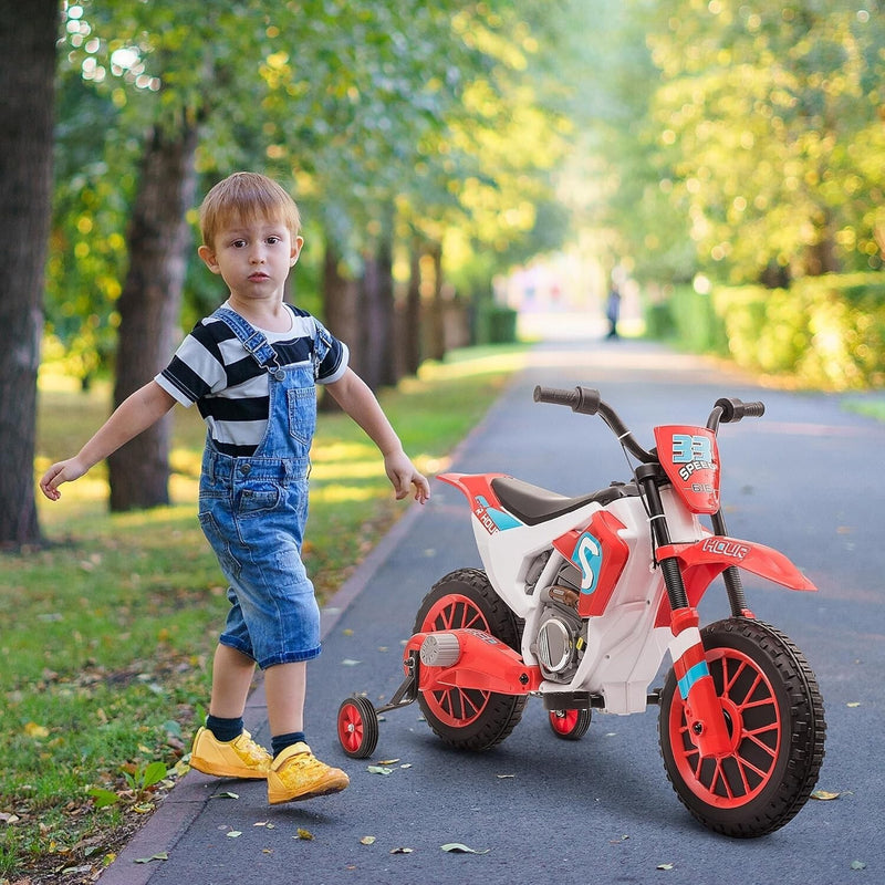 12V Red Electric Kids Dirt Bike with Dual Shock Battery-Powered Ride-On Motorcycle Toy Magic Cars 2