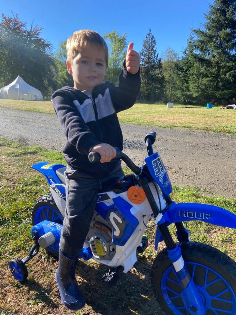 12V Red Electric Kids Dirt Bike with Dual Shock Battery-Powered Ride-On Motorcycle Toy Magic Cars 5